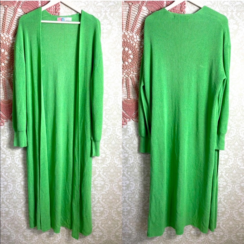 FP Beach Ribbed Knit Duster Maxi Open Cardigan S